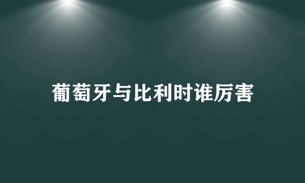 葡萄牙与比利时谁厉害