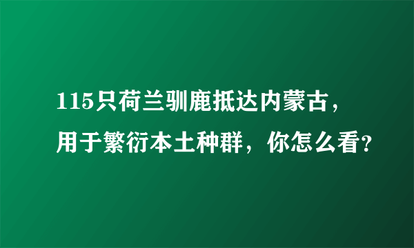 115只荷兰驯鹿抵达内蒙古，用于繁衍本土种群，你怎么看？