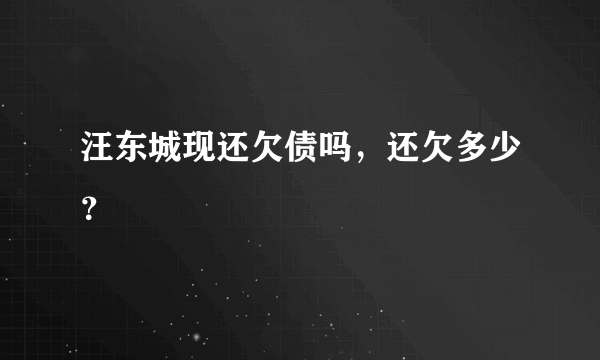 汪东城现还欠债吗，还欠多少？