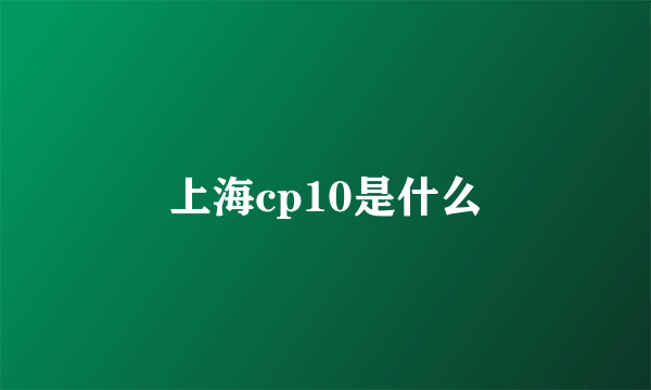 上海cp10是什么