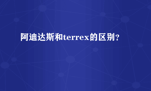 阿迪达斯和terrex的区别？