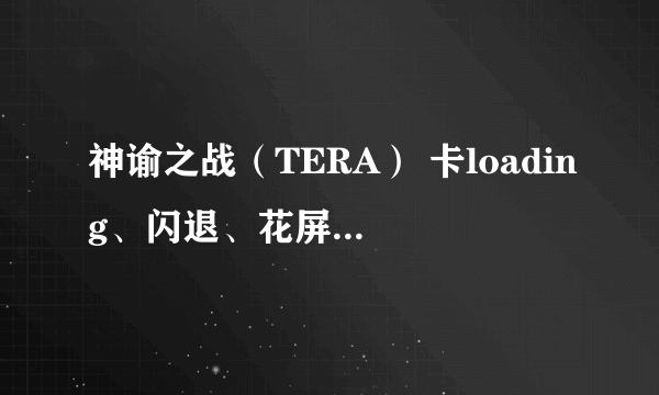 神谕之战（TERA） 卡loading、闪退、花屏等常见问题解决方案