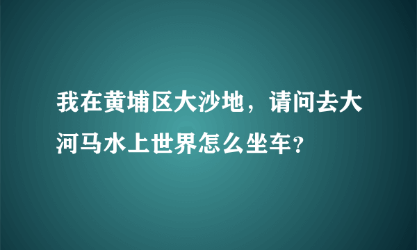 我在黄埔区大沙地，请问去大河马水上世界怎么坐车？