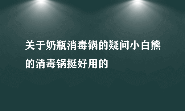 关于奶瓶消毒锅的疑问小白熊的消毒锅挺好用的