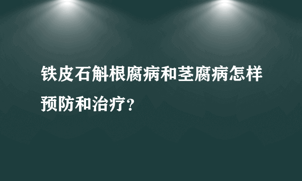 铁皮石斛根腐病和茎腐病怎样预防和治疗？