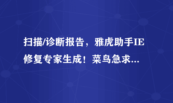 扫描/诊断报告，雅虎助手IE修复专家生成！菜鸟急求救，高手进！