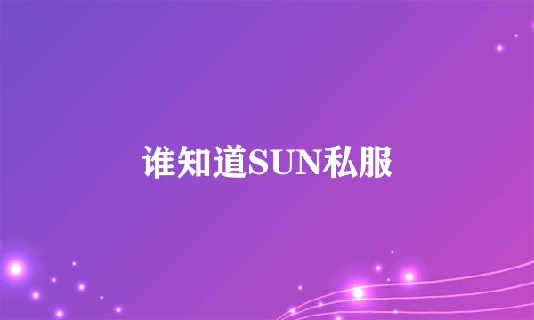 谁知道SUN私服