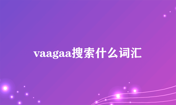 vaagaa搜索什么词汇