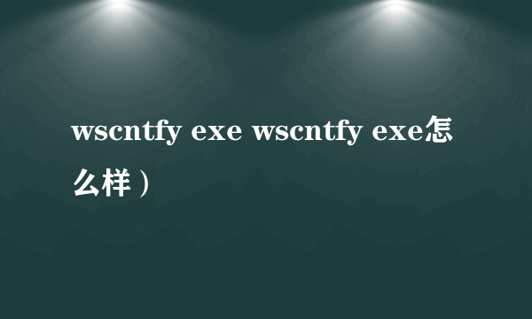 wscntfy exe wscntfy exe怎么样）