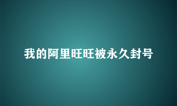 我的阿里旺旺被永久封号