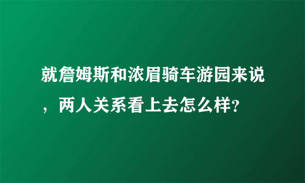 就詹姆斯和浓眉骑车游园来说，两人关系看上去怎么样？