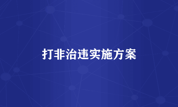 打非治违实施方案