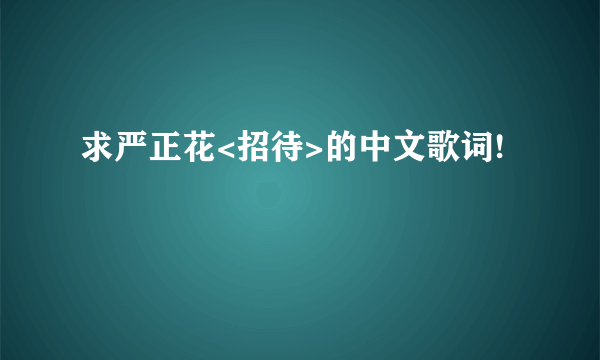 求严正花<招待>的中文歌词!