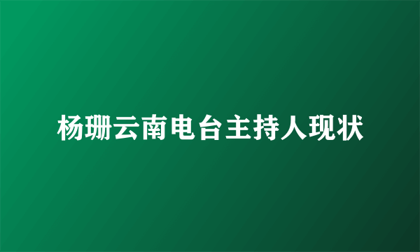 杨珊云南电台主持人现状