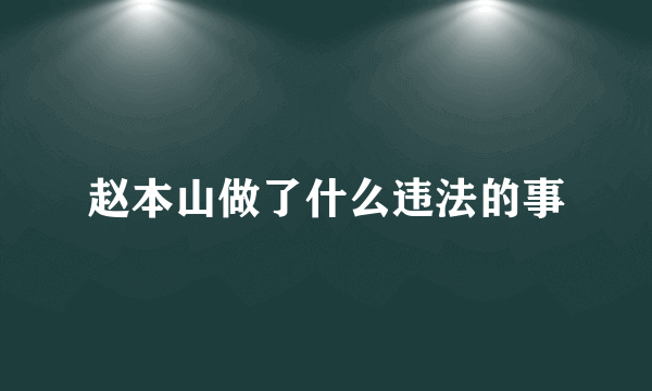 赵本山做了什么违法的事