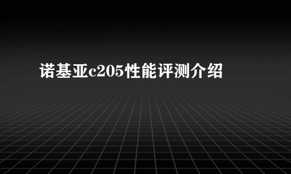 诺基亚c205性能评测介绍