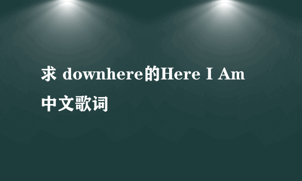 求 downhere的Here I Am 中文歌词