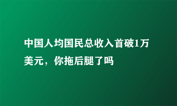 中国人均国民总收入首破1万美元，你拖后腿了吗