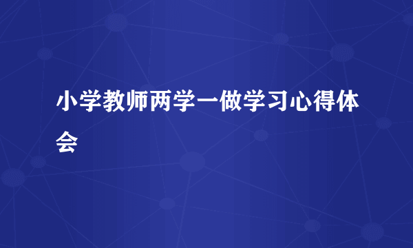 小学教师两学一做学习心得体会