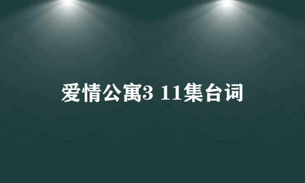 爱情公寓3 11集台词