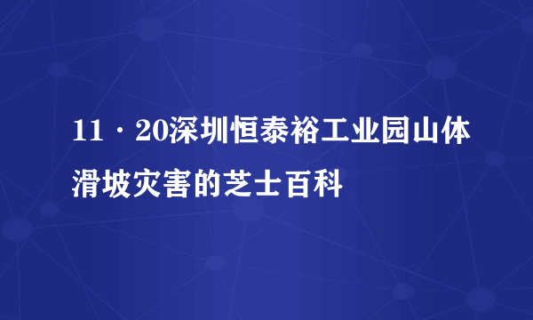 11·20深圳恒泰裕工业园山体滑坡灾害的芝士百科