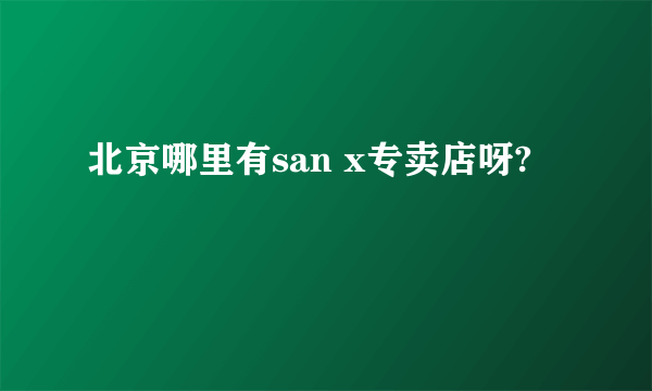 北京哪里有san x专卖店呀?