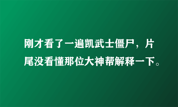 刚才看了一遍凯武士僵尸，片尾没看懂那位大神帮解释一下。