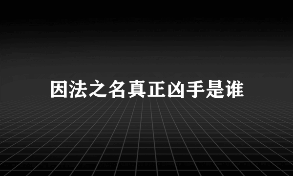 因法之名真正凶手是谁