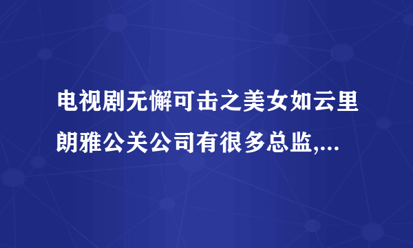 电视剧无懈可击之美女如云里朗雅公关公司有很多总监,分别是哪些总监