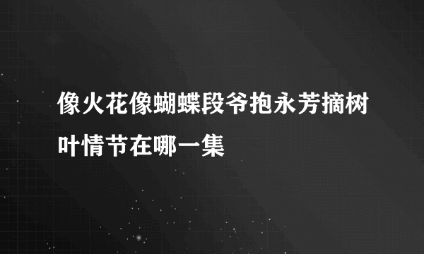 像火花像蝴蝶段爷抱永芳摘树叶情节在哪一集