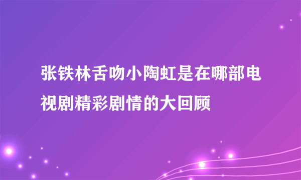 张铁林舌吻小陶虹是在哪部电视剧精彩剧情的大回顾