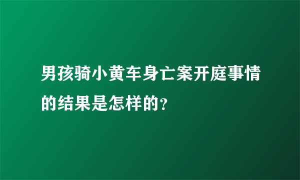 男孩骑小黄车身亡案开庭事情的结果是怎样的？