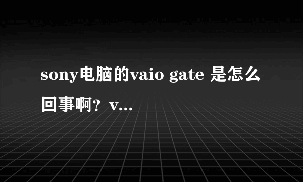 sony电脑的vaio gate 是怎么回事啊？vaio到底有什么功能？