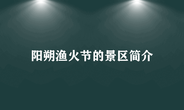 阳朔渔火节的景区简介