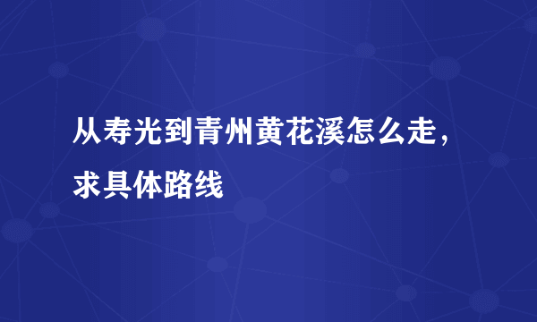 从寿光到青州黄花溪怎么走，求具体路线