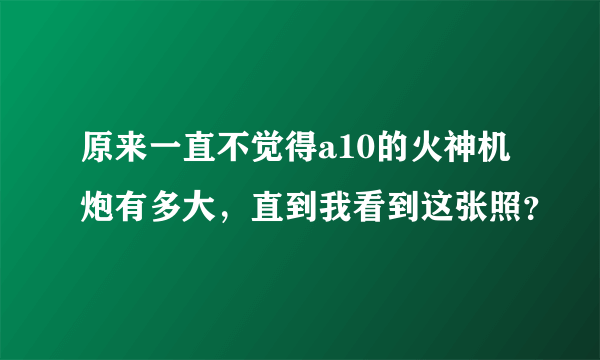 原来一直不觉得a10的火神机炮有多大，直到我看到这张照？