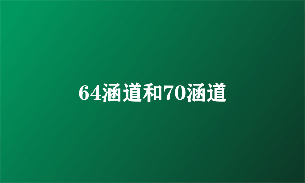 64涵道和70涵道