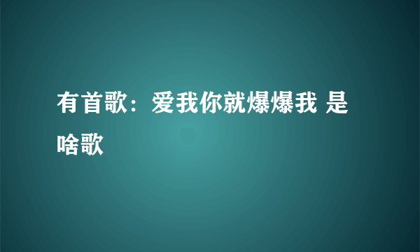 有首歌：爱我你就爆爆我 是啥歌