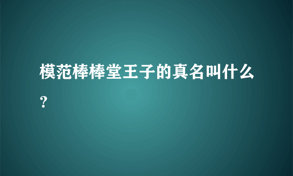 模范棒棒堂王子的真名叫什么？