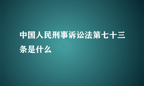 中国人民刑事诉讼法第七十三条是什么