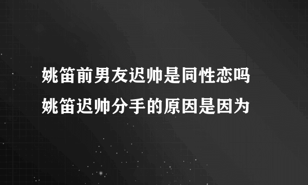 姚笛前男友迟帅是同性恋吗 姚笛迟帅分手的原因是因为