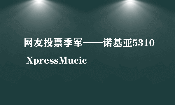 网友投票季军——诺基亚5310 XpressMucic