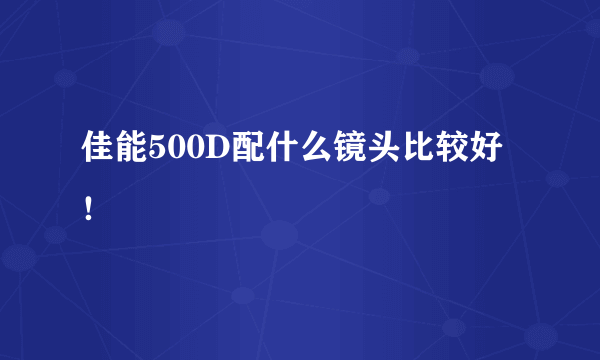 佳能500D配什么镜头比较好！