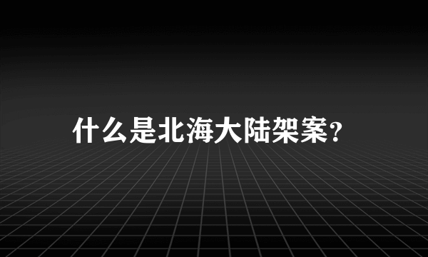 什么是北海大陆架案？