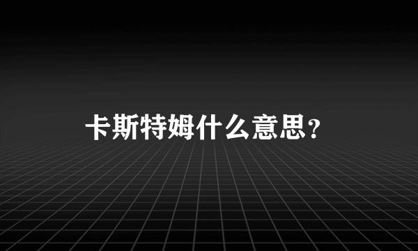 卡斯特姆什么意思？