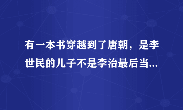 有一本书穿越到了唐朝，是李世民的儿子不是李治最后当皇上了？