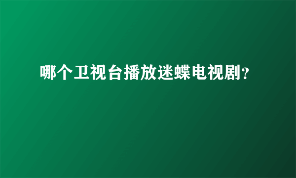 哪个卫视台播放迷蝶电视剧？