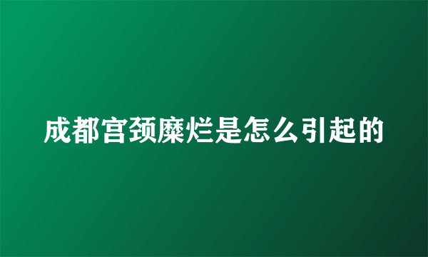 成都宫颈糜烂是怎么引起的