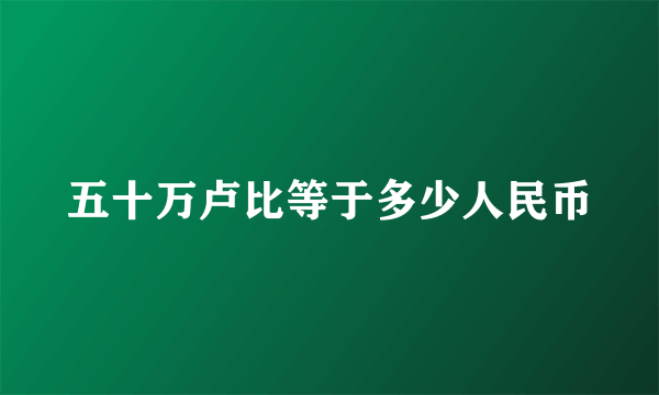 五十万卢比等于多少人民币