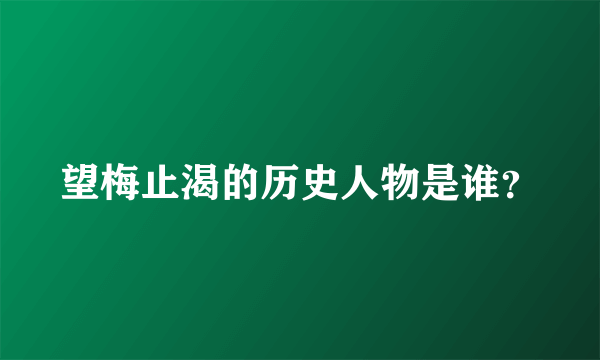 望梅止渴的历史人物是谁？